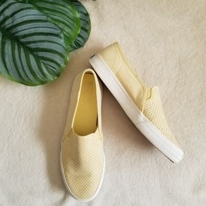 Yellow Keds Suade Slip On Sneaker Flats Shoes 10